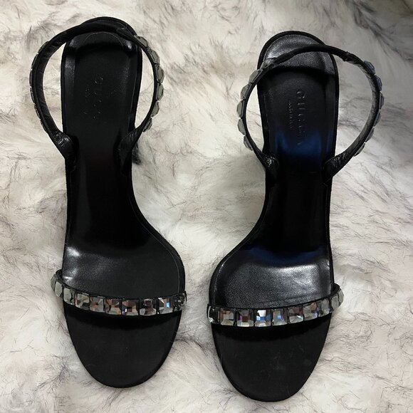 Black crystal embellished slingback Gucci shoes, size 38. - Picture 4 of 6